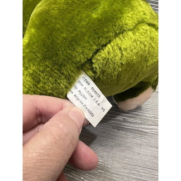 Vintage Circus Green Elephant Plush Stuffed Animal Unique 12” Top Bloom - Picture 5 of 6